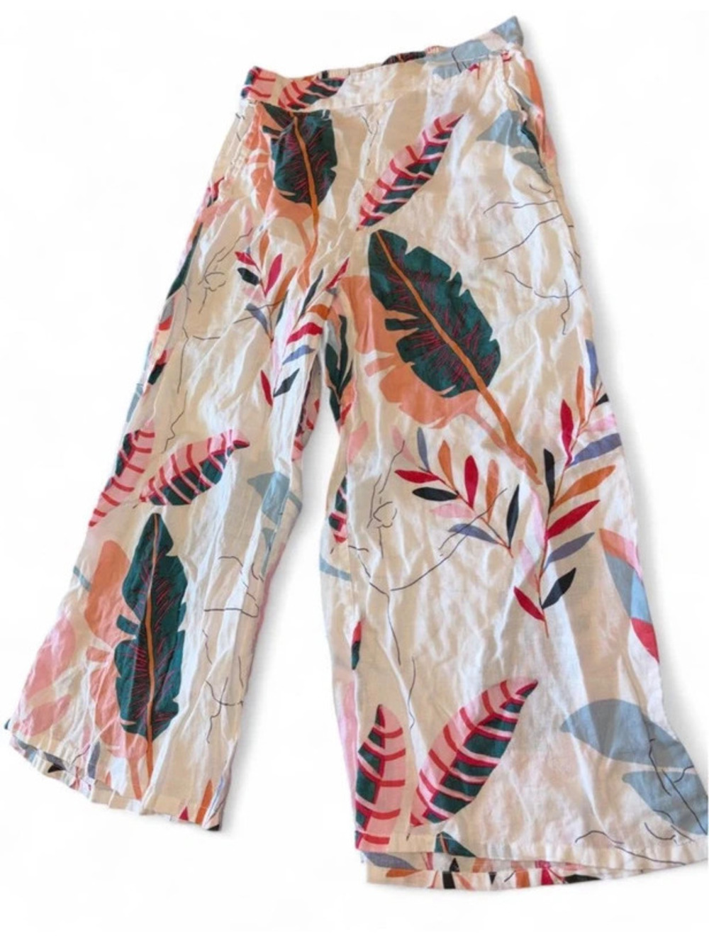 Cynthia Rowley Linen Wide Leg Crop Pants